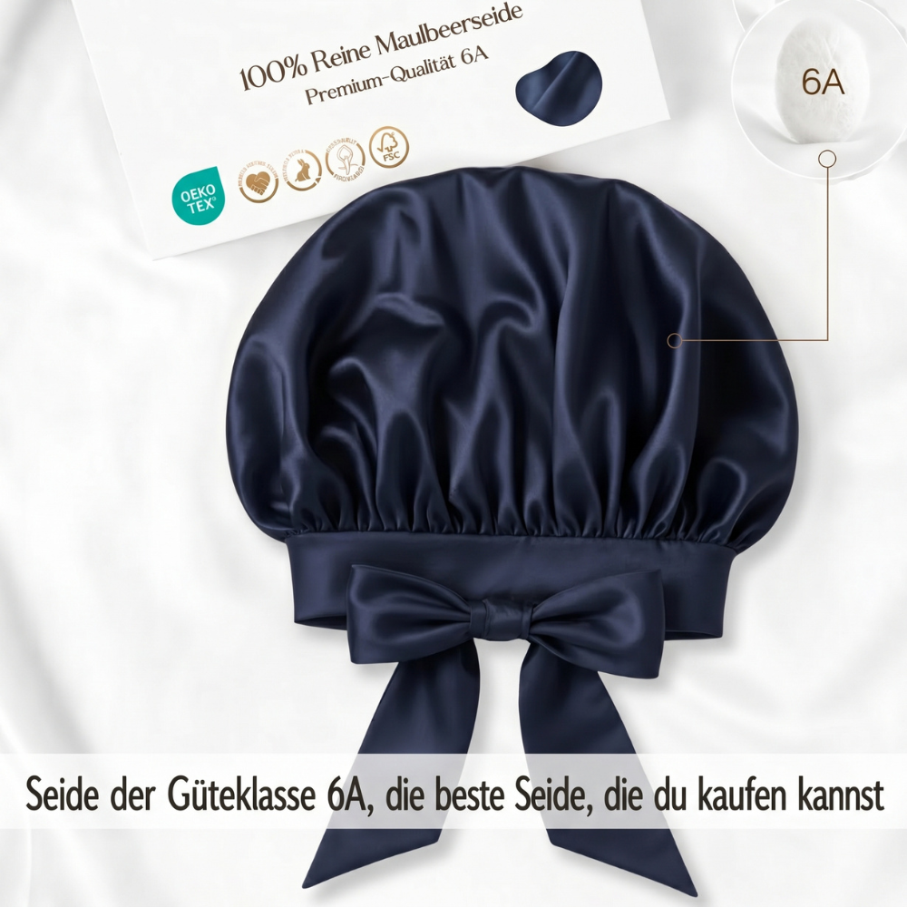 Längerfrisch Seiden Schlafhaube "Schleife"