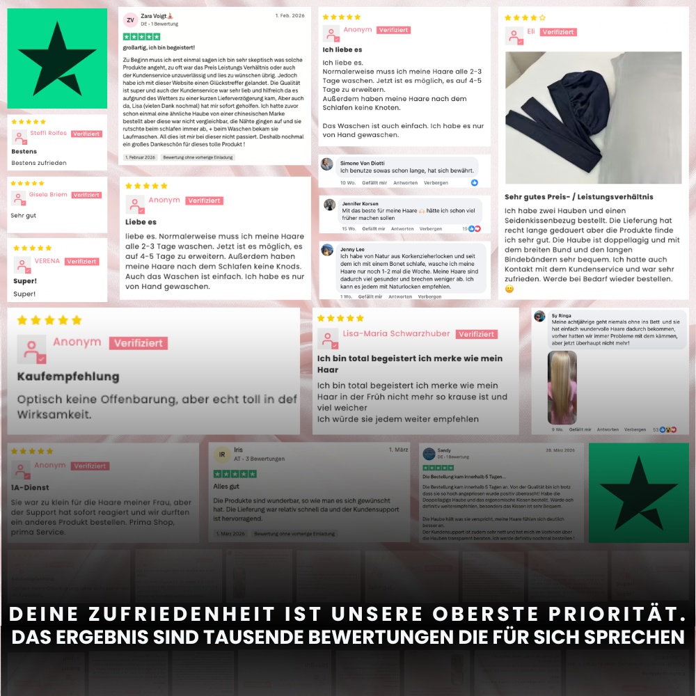 Doppellagige Seiden Schlafhaube "Schleife"