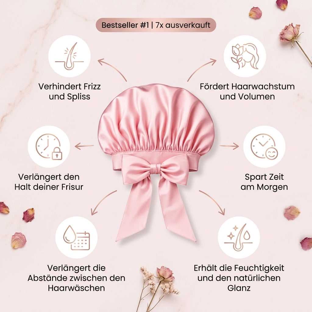 Längerfrisch Seiden Schlafhaube "Schleife"