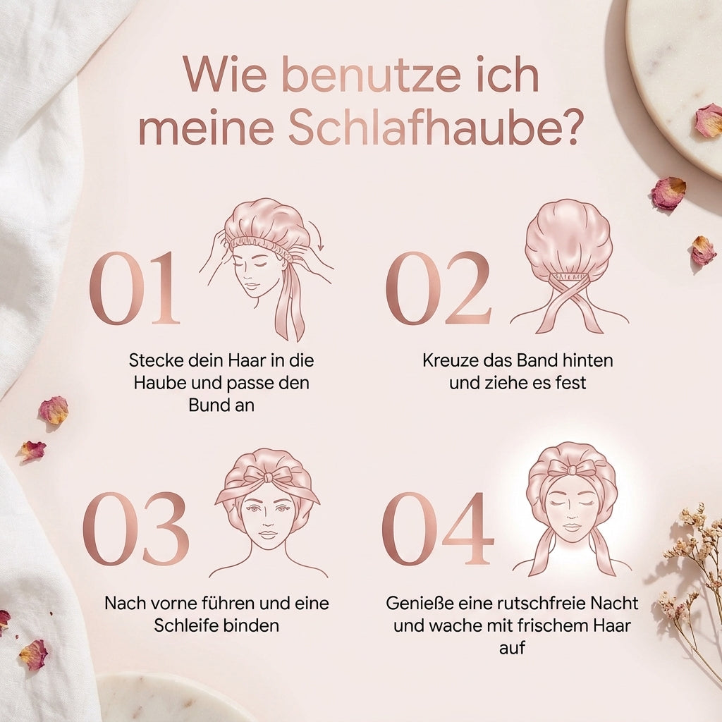 Längerfrisch Seiden Schlafhaube "Schleife"